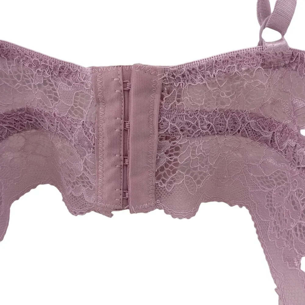 Body Culture Bra Purple 42D 42 D Lace Band Molded Lined Cups Underwire - Picture 5 of 9